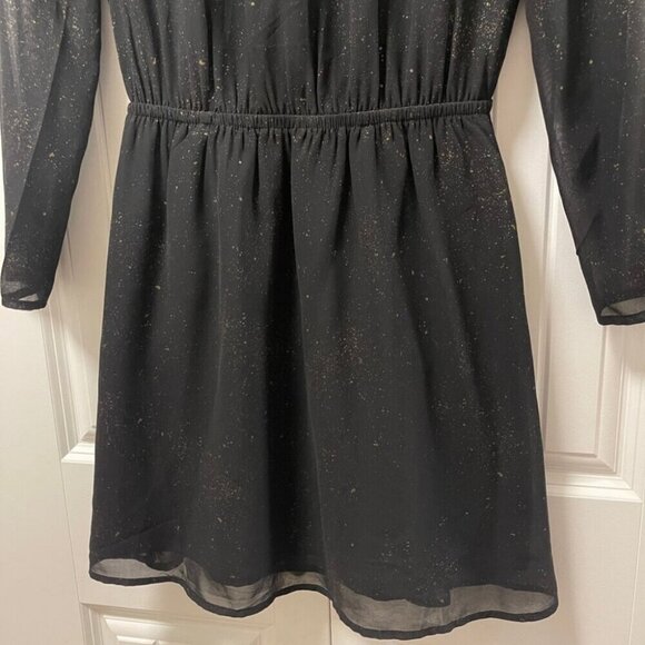OAK + FORT Celestial Gold Flecked Long Sleeve Cutout Dress Black –  S - Picture 5 of 14